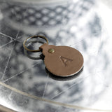 Leather Circle Key Fob in Chocolate