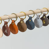 Leather Circle Key Fob in Chocolate