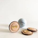 Leather Golf Ball Markers in Natural (Set of 2)