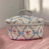 Sweet Floral Train Case: Blue