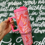 Mosaic Meadow Pink Tumbler