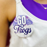 "GO Frogs" Purple Button