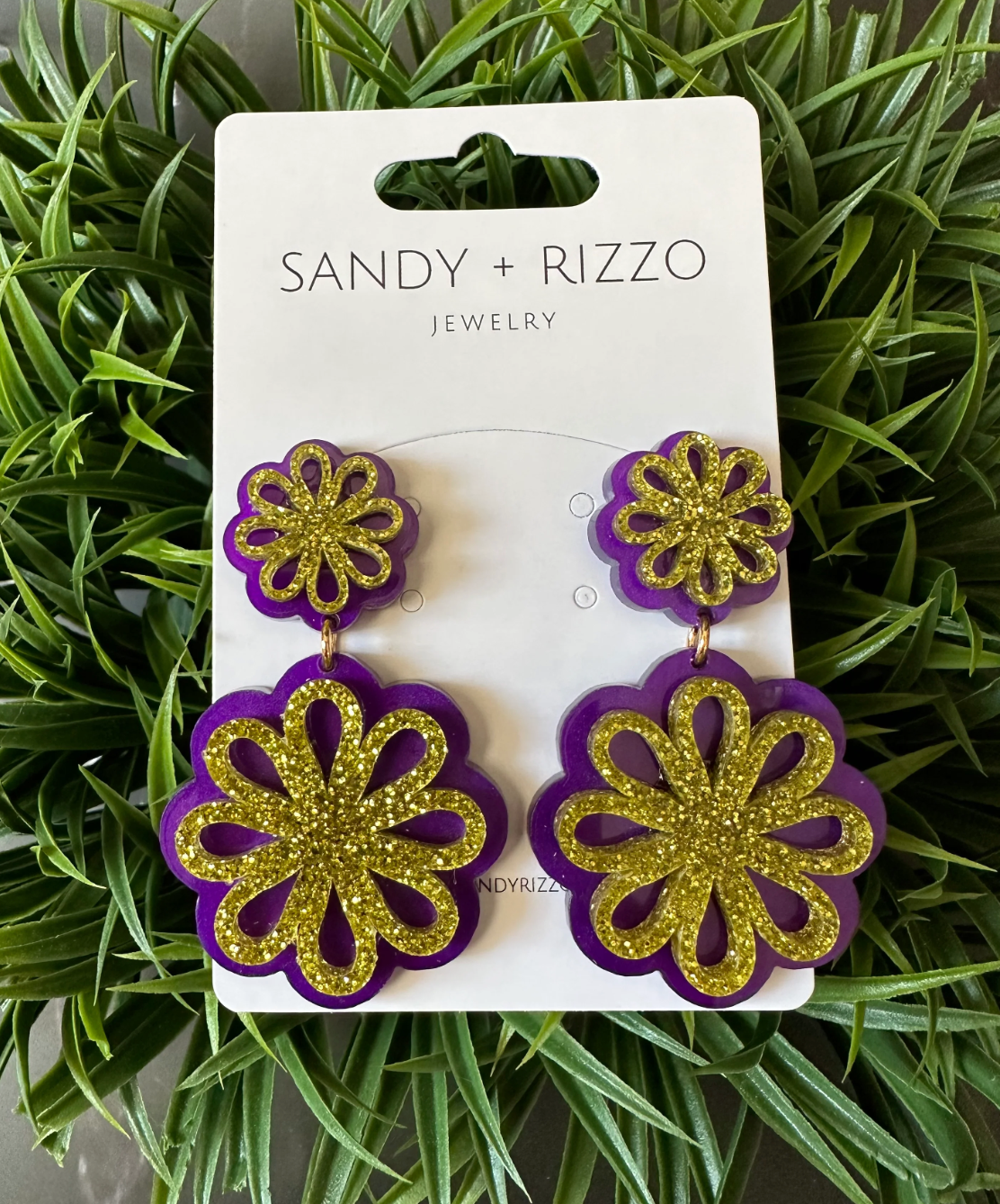 Game Day Double Flowers Purple & Gold