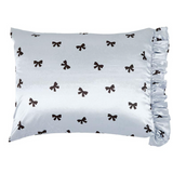 Black Bow Ruffled Satin Pillowcase