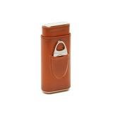 Ashton 3-Cigar Leather Case with Cutter