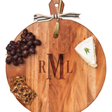 20x16" Acacia Heirloom Round Board w/ Handle & Gold Spreader