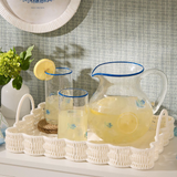 Wicker Scallop Edge Serving Trays w/ Handles