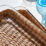 Island Chic Borosilicate Glass Baking Dish w/ Removable Hand-Woven Lattice