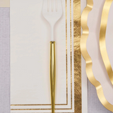 Gold Foil & White Guest Towel