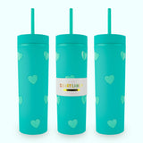 Aqua Hearts 16 oz Tumbler