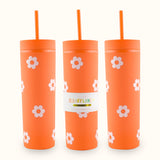Orange Flowers 16oz Tumbler