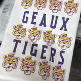 "Geaux Tigers" Tiger Face Tea Towel