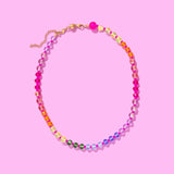Natalie Pink Multi-Colored Beaded Necklace