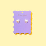 Pearl Heart Stud Earrings