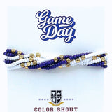 Purple/Yellow/White Stretch Bracelets