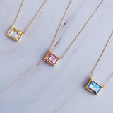 Sweet Square Pendant Necklace: Diamond Clean