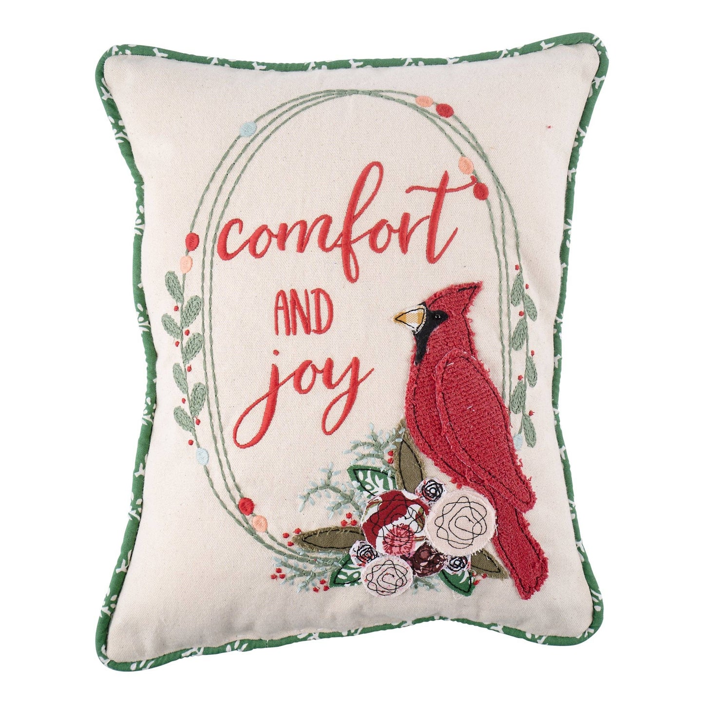 Red Bird Christmas Comfort & Joy Pillow