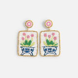 Beaded Mahjong Earrings