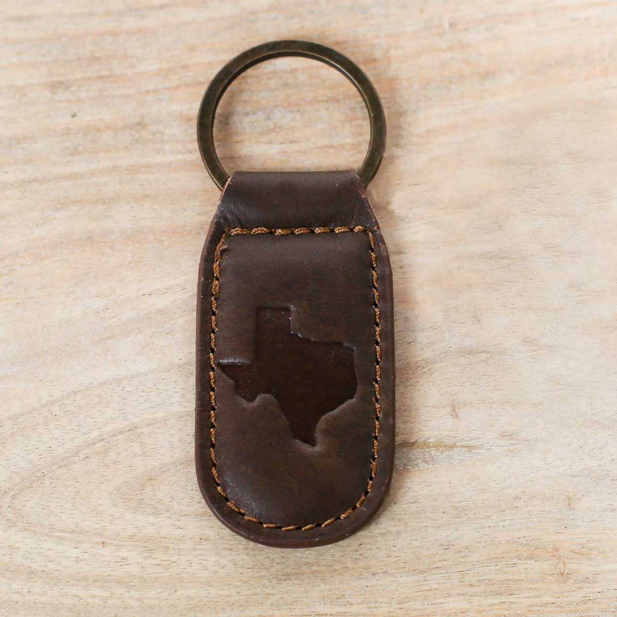 Texas Leather Embossed Keychain