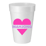 Reverse Color Heart Mahjong Foam Cups