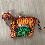 Jeweled Tiger Glass Ornament