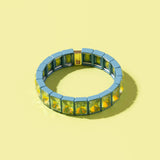 Maeve Gold w/ Pearls Enamel Stretch Bracelet