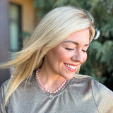 Lottie Pink + Multi-Color w/Dangle Heart Necklace