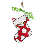 Polka Dot Stocking Flat Ornament