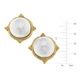 Susan Shaw: Gold and Cotton Pearl Cabochon Earrings