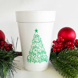 Christmas Foam Cup 10 Pack (We Wish You Merry Christmas)
