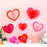 Honeycomb Scalloped Hearts (Set of 5)