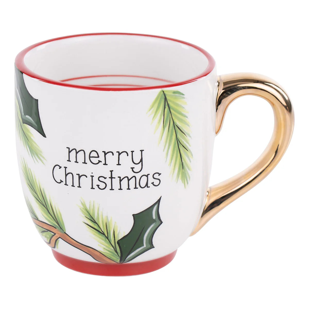 Merry Christmas Red Bird Branches Mug