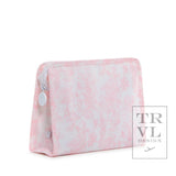 Roadie Medium Bunny Toile Pink Zip Pouch