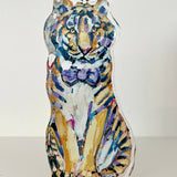 "Tiger Purple & Yellow" Small Acrylic Shelfie