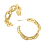 Susan Shaw: Small Gold Chain Circle Hoop Earrings