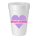 Reverse Color Heart Mahjong Foam Cups