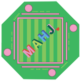 Floating Mahjong Tile Mat - MAHJ Block in Green and Pink