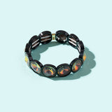 Maeve Gold w/ Pearls Enamel Stretch Bracelet