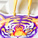 Purple and Gold Tiger Head Door Hanger-Louisiana Football