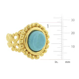 Susan Shaw: Handcast Gold with Genuine Turquoise Adjustable Ring