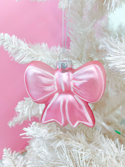 Pink Bow Christmas Ornament