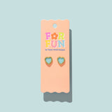 Harper Blue + Gold Heart Stud Earrings