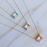 Sweet Square Pendant Necklace: Diamond Clean