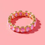 Maeve Gold w/ Pearls Enamel Stretch Bracelet