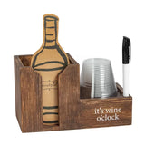Wine Bottle Caddy & Cup Set