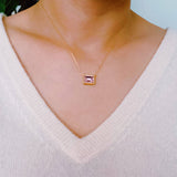 Sweet Square Pendant Necklace: Diamond Clean