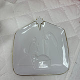 Gold Edge Nativity Platter