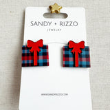 Christmas Plaid Present Earrings