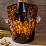 Tortoise Print Glass Ice Bucket
