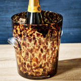 Tortoise Print Glass Ice Bucket